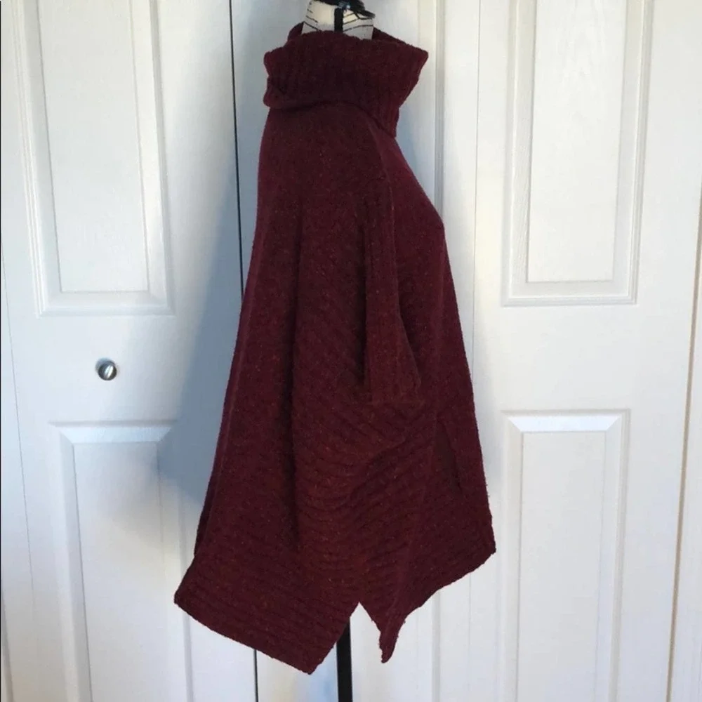 ATHLETA Donegal Passage Warm Wool Blend Marled Knit Poncho S/M - Picture 3 of 9